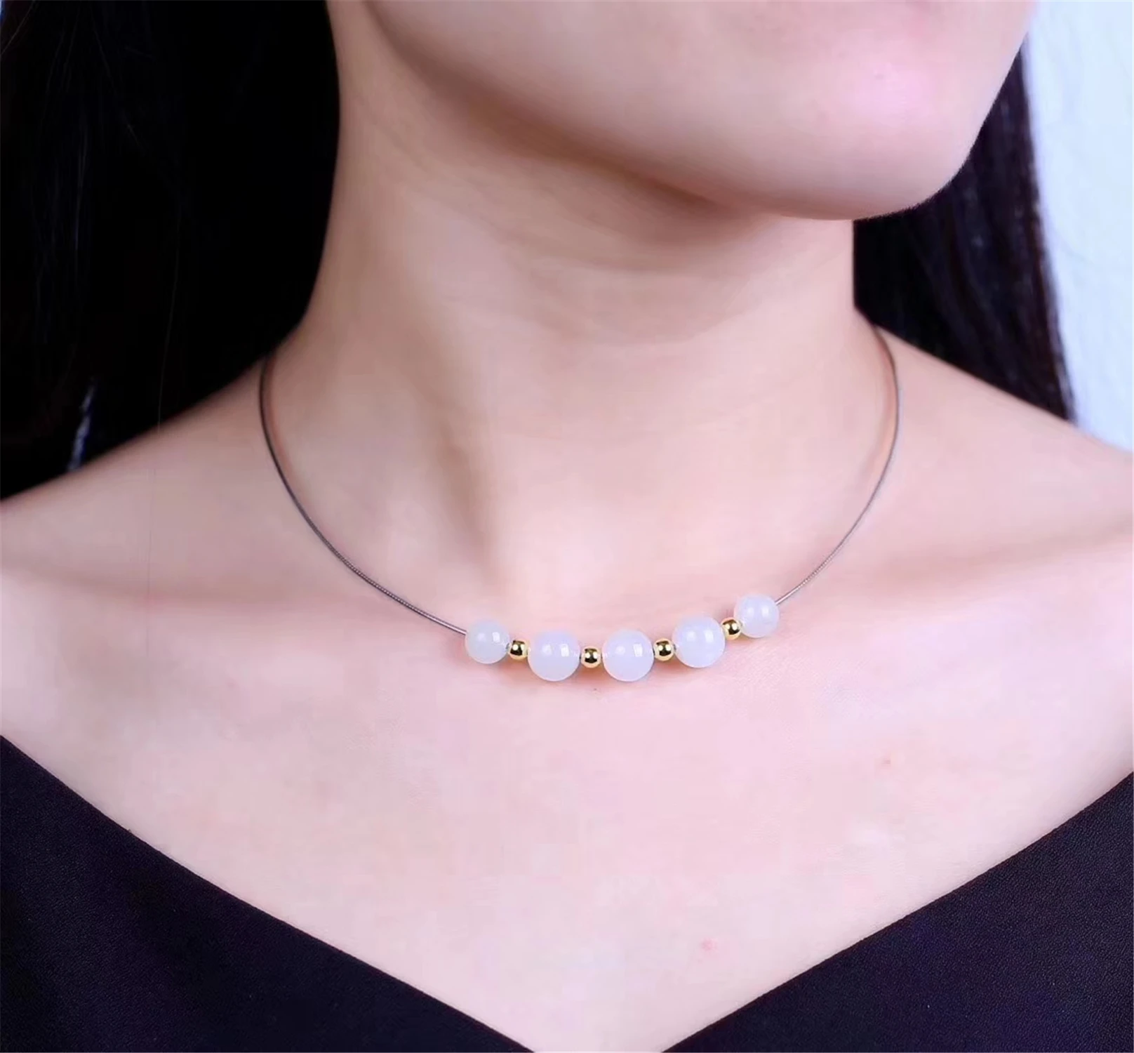 LETSFUN Fine Jewelry S925 серебро натуральный белый нефрит Круглый Кулон аксессуары ожерелье