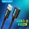 Vention USB Удлинительный Кабель USB 3,0 Мужской и Женский Кабель USB 3,0 2,0 удлинитель данных Шнур для Smart TV SSD PS4 USB кабель удлинитель ► Фото 1/6