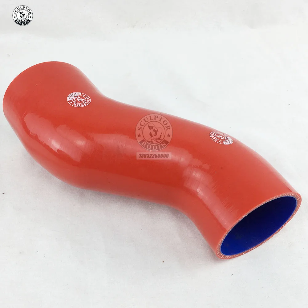 Красный Силиконовый шланг впускной трубы для Subaru Impreza STI WRX GDA GDB 08-14(1 шт.) красный/синий/черный - Цвет: Красный