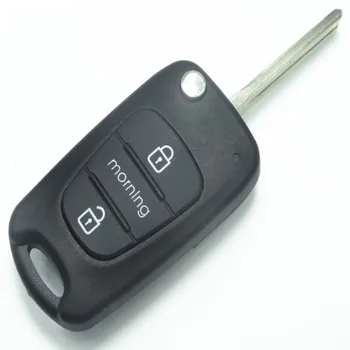 Dakatu 3 ボタン起亜モーニング用オリジナルフリップキーシェルを交換自動キーケースシェルブランクカバーフォブノーカットブレード