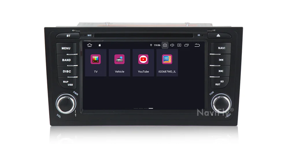 Best NaviFly IPS Screen DSP Android 9.0 Car DVD For Audi A6/S6/RS6 1997-2001 2002 2003 2004 GPS Navi Wifi Stereo Autoradio DAB Mic BT 14