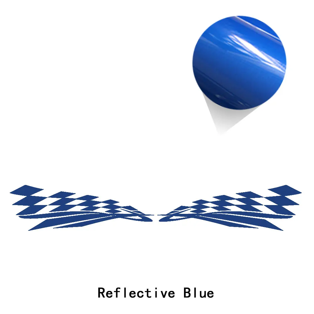 reflective blue 2X черно-белый флаг Стайлинг автомобиля двери боковые полосы тела виниловые наклейки в виде Фотообоев c переводными картинками для MINI Cooper S F55-настоящий JCW автомобильные аксессуары - Название цвета: reflective blue
