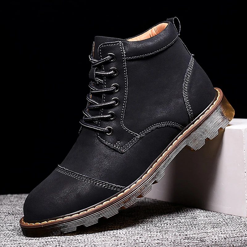 Новые мужские Ботинки Martin в британском стиле Сезон осень-зима Бархатная теплая