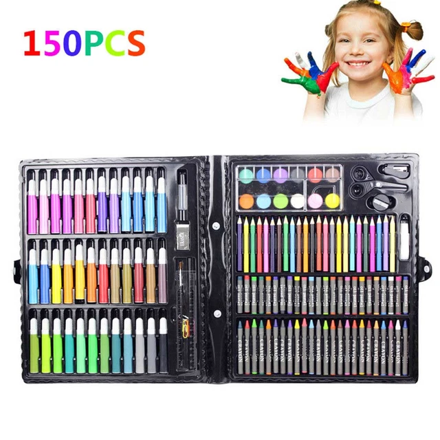 208 Pcs Kid Draw Set Colored Pencil Crayon  Crayon Painting Kids Draw -  150 Pcs/set - Aliexpress
