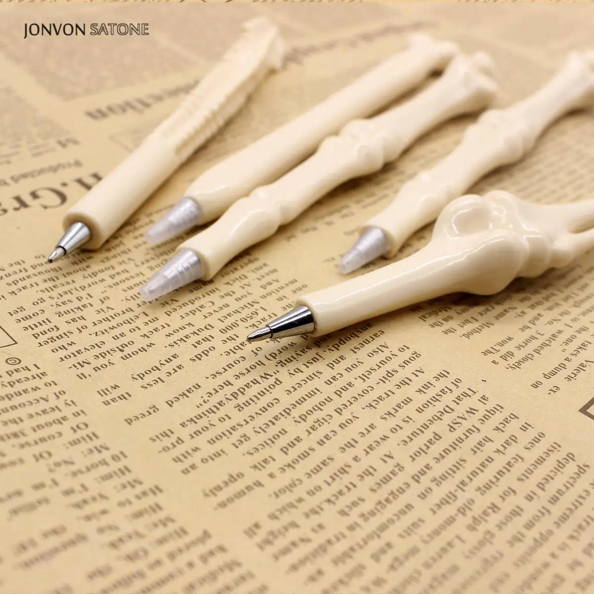 Jonvon Satone 100 Pcs 도매 뼈 펜 공 펜 괴물 장난감 볼펜 편지지 학교 용품 사무 용품 Stylo