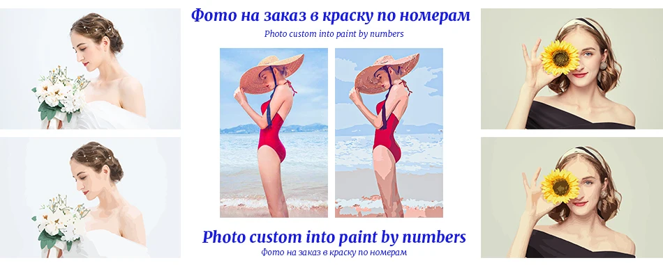 Description Picture 2 of itemGATYZTORY Photo Custom Painting By Numbers Personality Custom Picture Figure Drawing On Canvas Acrylic Paint Diy Canvas Gift