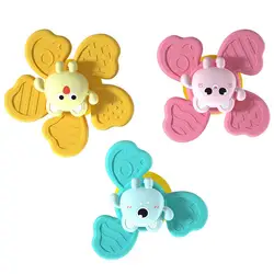 Toupie de bain pour bébé, jouets avec ventouses, moulin à vent, décompression du Stress, 3 pièces 
