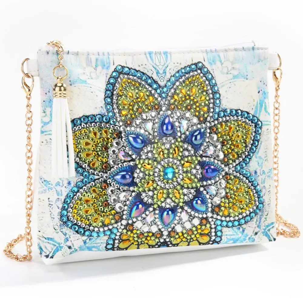 DIY бабочка цветок специальная форма алмазная картина цепь сумка на плечо кожа для женщин клатч сумка для хранения для подруги подарок - Цвет: 09