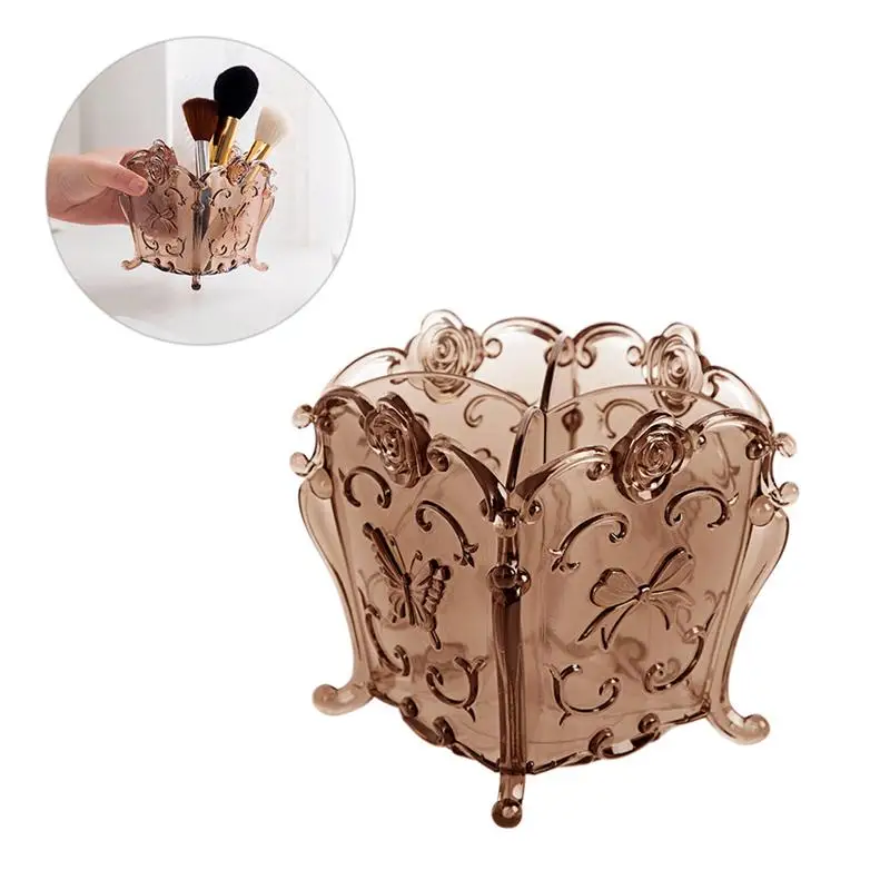 

Makeup Brush Holder Storage Box Plastic Dressing Table Storage Container Make Up Tools For Women Gift Free Shipping