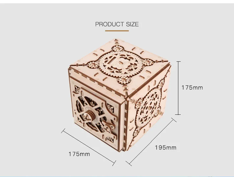 Mecânico de Madeira Caixa de Senha Presente para Namorada Uguter Modelo Tridimensional Puzzle Criativo Montado Jóias 3d 2 Uguter modelo mecânico de madeira 3d tridimensional