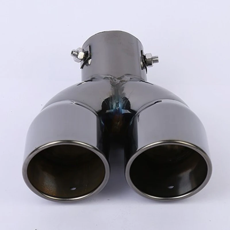 Внешняя выхлопная труба автомобиля износостойкая отделка Литье замена аксессуар двойной Нержавеющая сталь Черный
