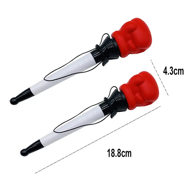 1Pc 2Pc Fist Shape Bouncing Pop Ballpoint Pen 0.7mm Bullet Tip Blue Black Ink Signature Ball Pen Office School Wrting Stationery