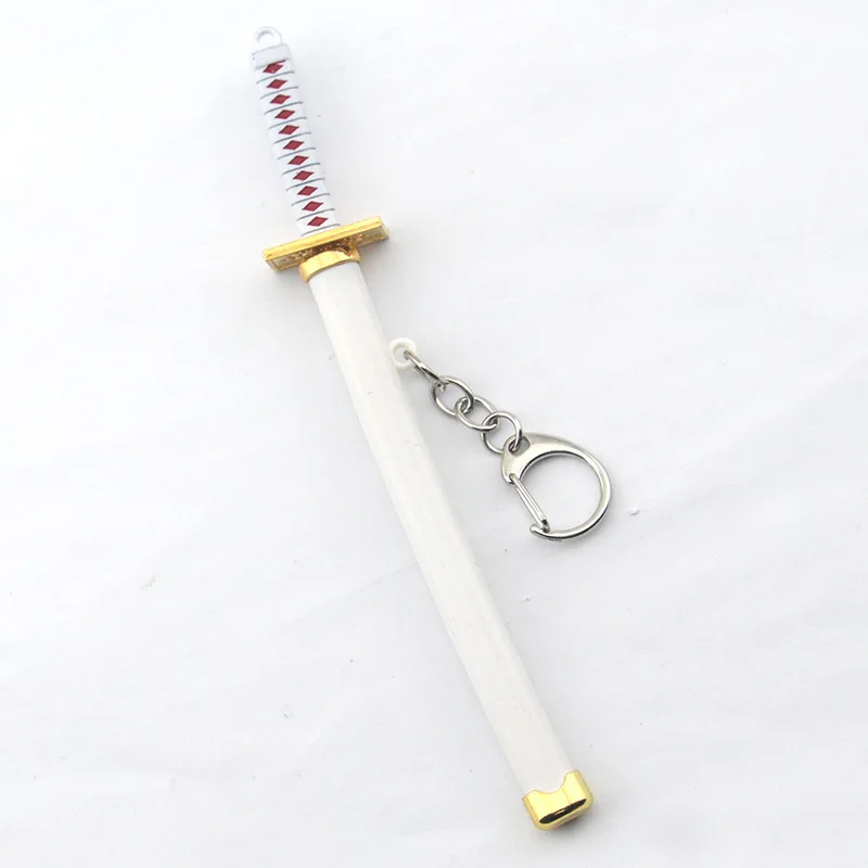 Аниме-брелок для ключей вращающийся цельный соломенная шляпа Луффи подвески из черепа брелок для ключей Металл кольцо подарок - Цвет: White