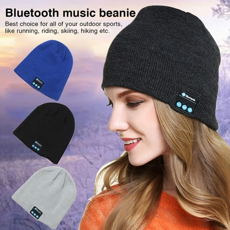 Bluetooth Music Soft Beanie Hat with Stereo Headphone Headset Speaker Wireless