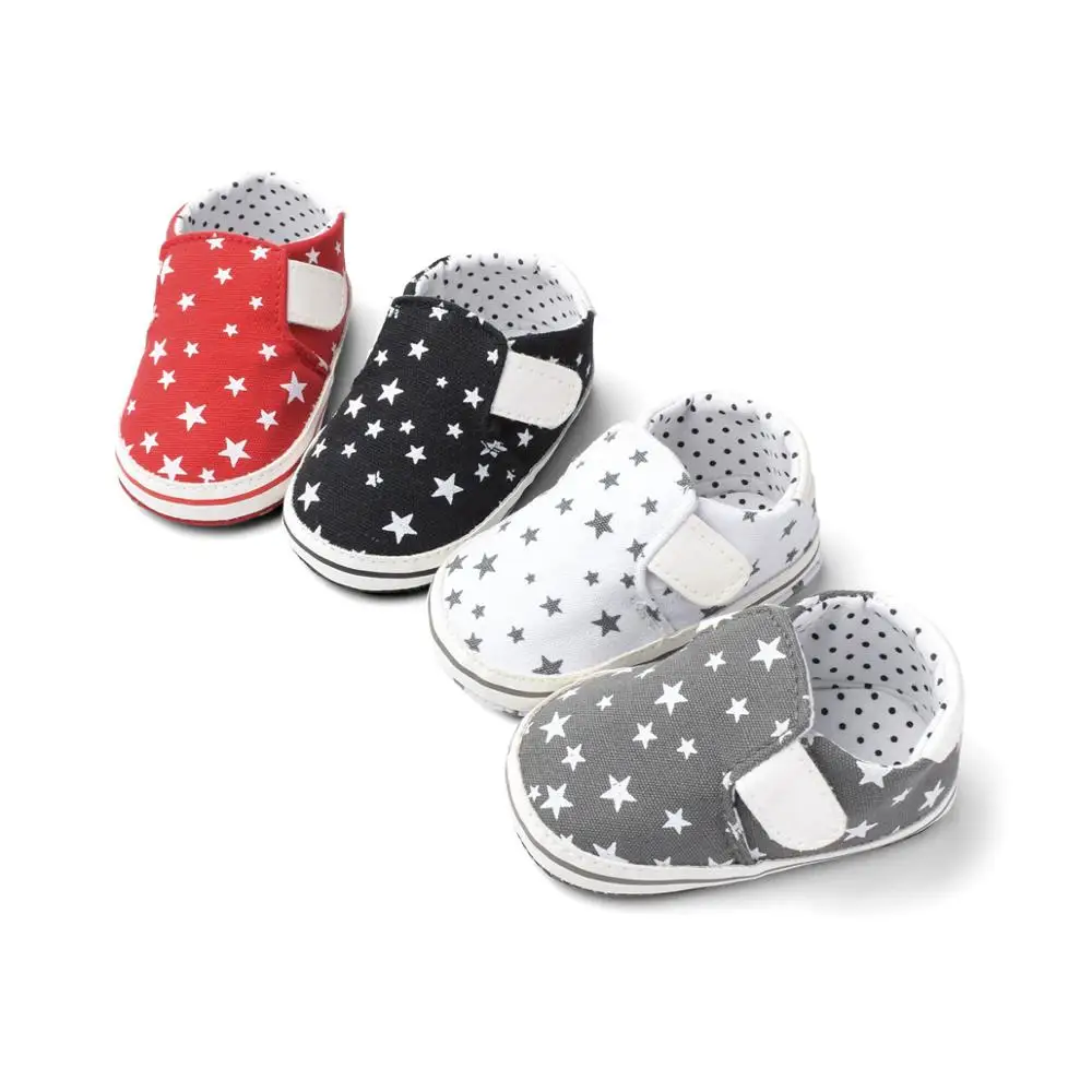 Newborn Baby Shoes First Walkers Toddler Printing Stars Soft Bottom Footwear Infant Crib Shoes Sneaker 0-18M Boys Girls Stars