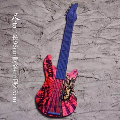 American style retro stereo guitar wall decoration wall hanging Living room office children's room shop bar room decoration - Цвет: style  3