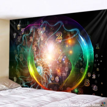 

Tapestry Psychedelic Pattern Yoga Science Fiction Tapestry Carpet Hippie Home Decor Wall Tapestry Blanket Galaxy