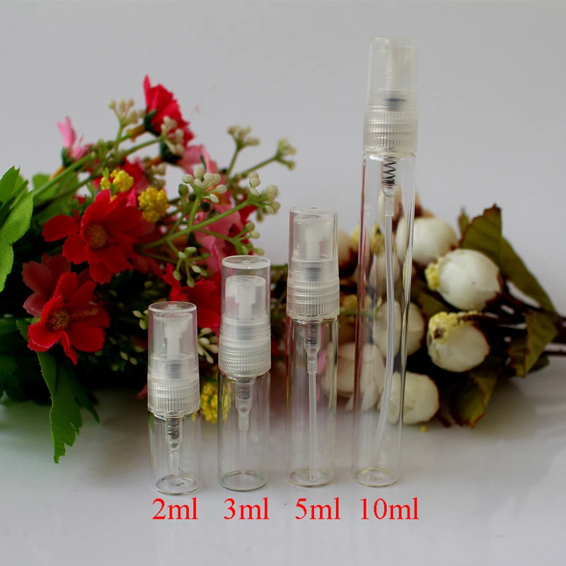 

2ml 3ml 5ml 10ml Glass Perfeme Spray Bottle For Sample Clear Transparent Color Glass Atomizer Empty Bottle 20pcs/lot