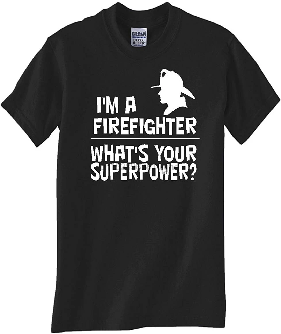 Firefighter Superpower Black T Shirt | Мужская одежда