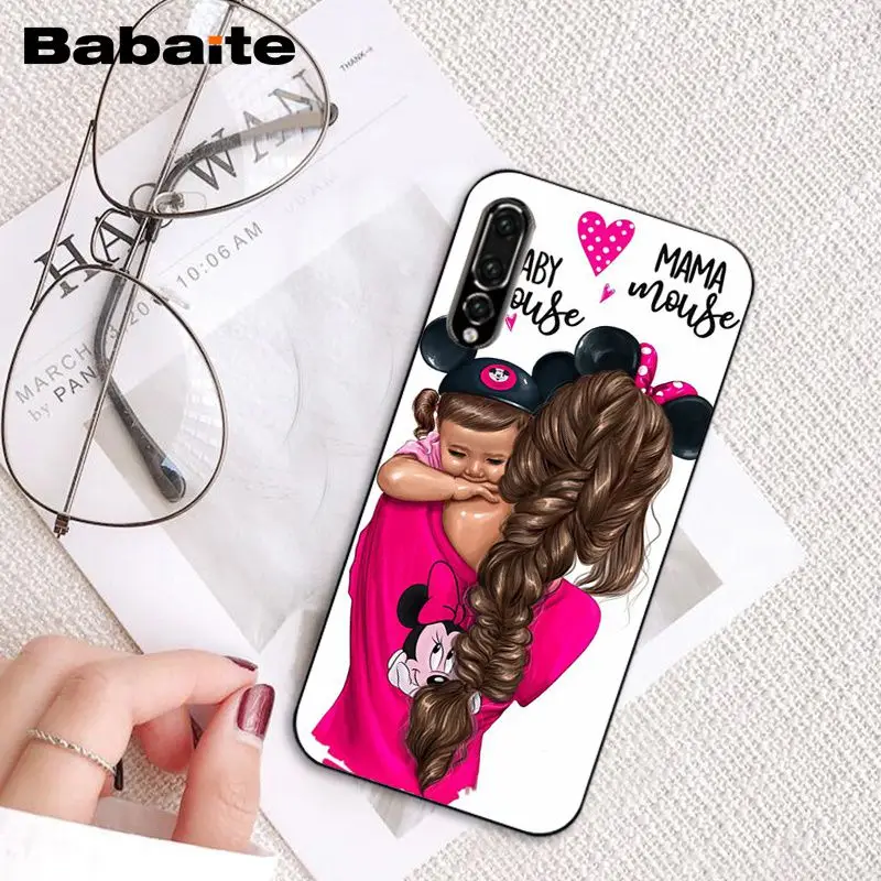 A8 Babaite модные черные каштановые волосы для мамы, дочки, сына, папы, PhoneCase для huawei P20 P30Pro P20 P30 Lite P Smart P10Lite - Цвет: A8