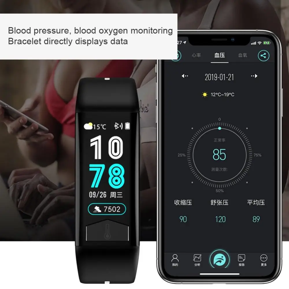 Умные часы, забота о здоровье, ЭКГ, сердечный ритм, кровяное давление, монитор сна, водонепроницаемость для интеллектуального браслета Bluetooth