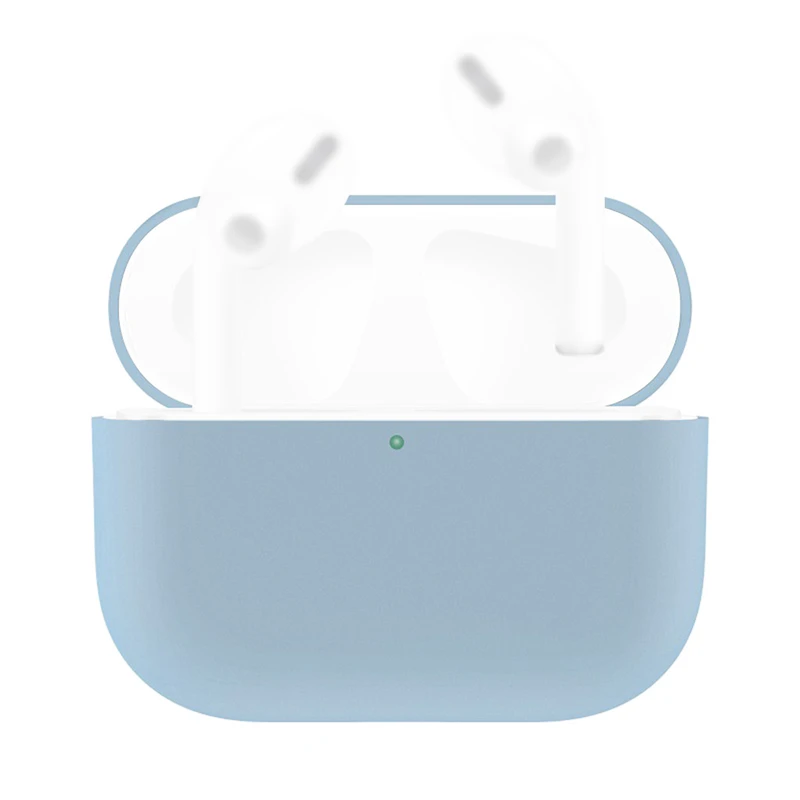 Beautiful solid color earphone case For AirPods Pro 2019 Wireless Charging Case Silicone Protective Cover Skin 1102#B