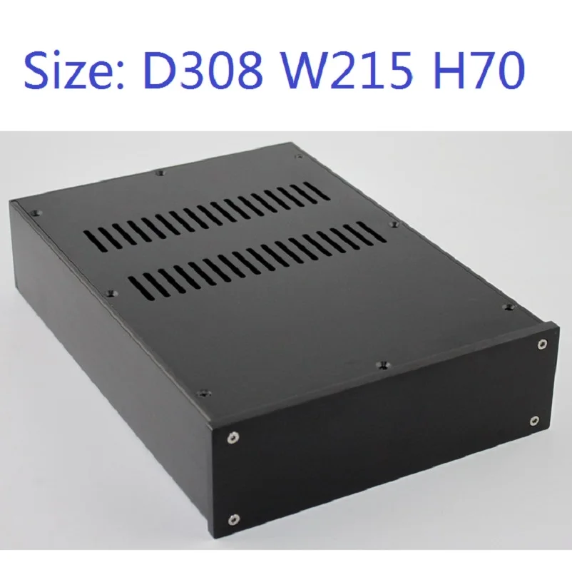 Размеры D308 W215 H70 класса А сзади шасси DIY DAC усилитель под давлением алюминиевых