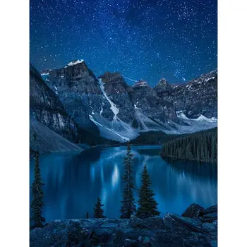 

DIY Diamond Painting Scenery Snow Mountain 5D Diamond Painting Night View Cross Stitch Mosaic Round Rhinestone Home Decor