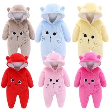 

Baby Girl Clothes Newborn Winter Keep Warm Hoodie Baby Rompers Polyester Baby Boy Romper Climbing Outwear Infant Baby Jumpsuit