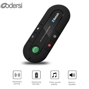 

New Bluetooth Handsfree Car Kit Wireless Bluetooth Speaker Phone Mp3 Music Player Sun Visor Clip Speakerphone With Car Charger