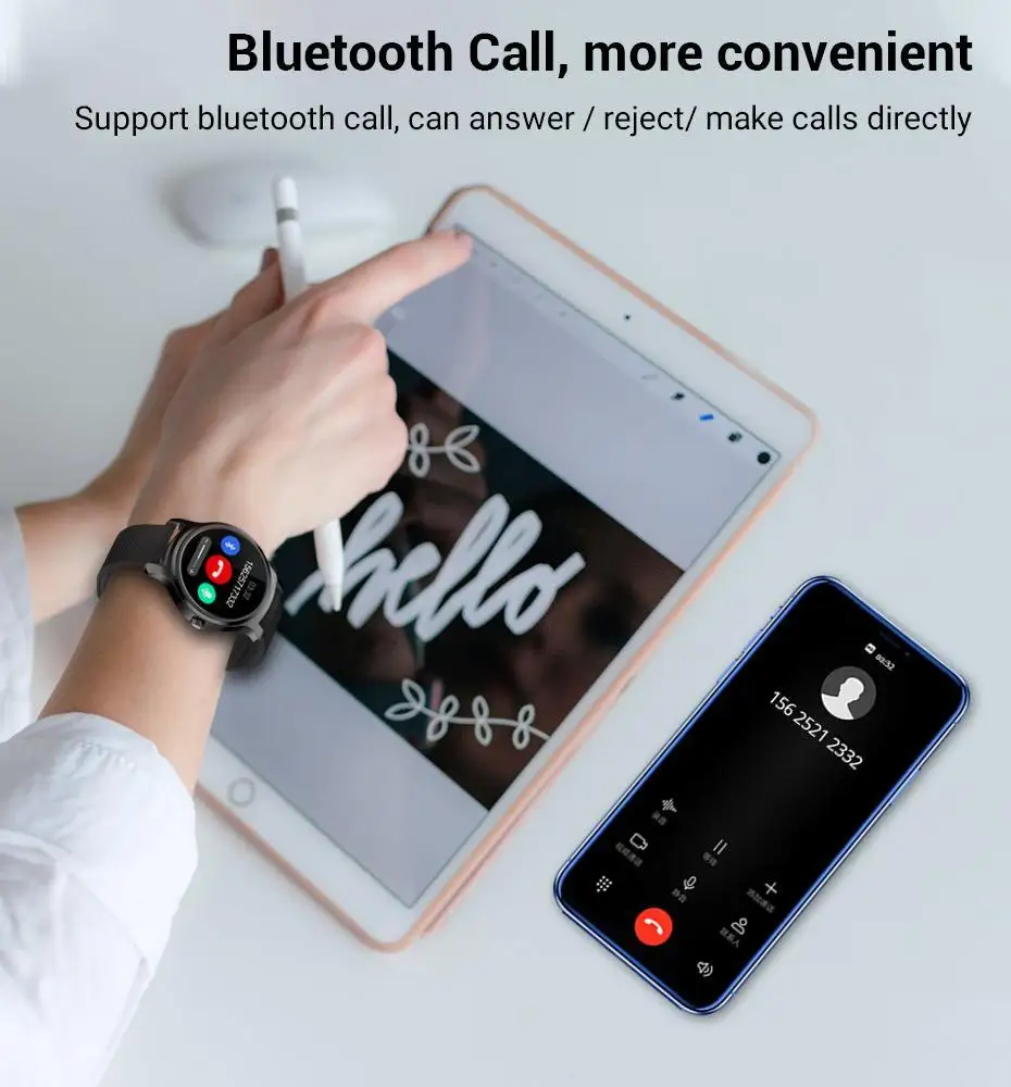 Makibes R2 Smart watch Men GPS Bluetooth Heart Rate Monitor clock Call Message Reminder Music Playe Fitness tracker smartwatch_11