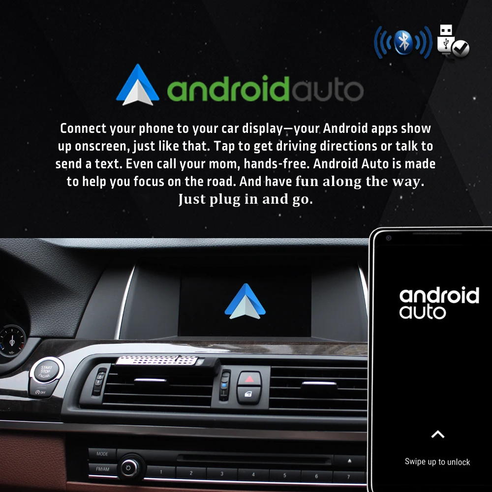 Беспроводной CarPlay Android Авто модернизации декодер для BMW F20 F22 F30 F32 F10 F12 F01 F48 F25 F26 F15 F16