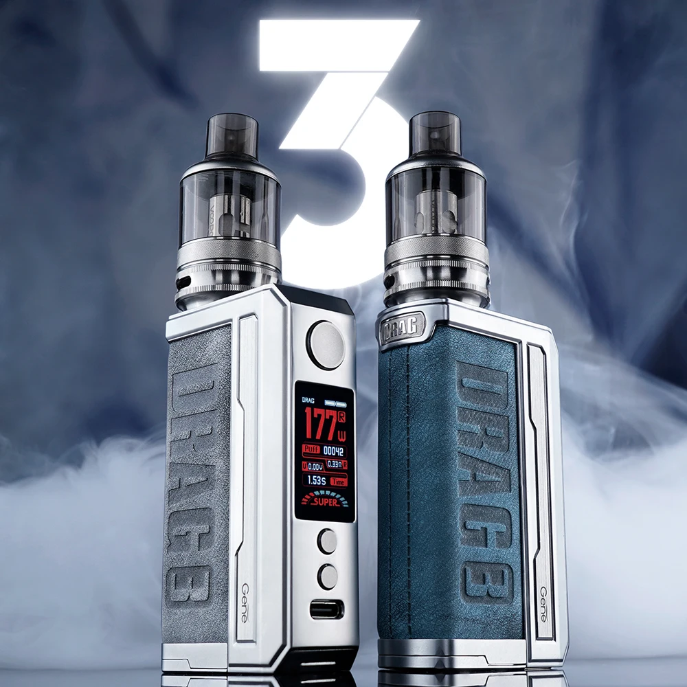 VOOPOO Drag 3 177W caja Mod Kit 5,5 ml TPP Pod tanque DM1 DM2 bobina GENE FAN 2,0 Chip No 18650 vaporizador batería cigarrillo electrónico
