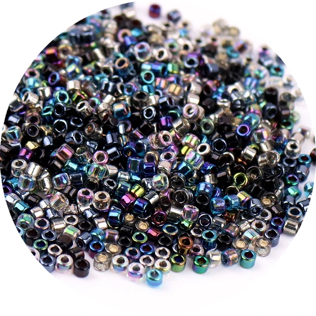 600Pcs 2mm Miyuki Delica Beads Japan Bronze Glass Beads Bohemia Style Metallic Seedbeads For DIY Jewelry Making Bracele Earring Mix Gray Black