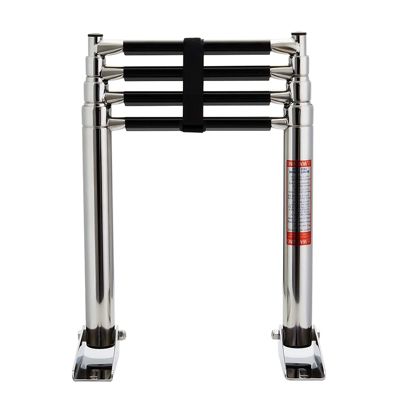 

4 Step Stainless Steel Telescoping Boat Ladder Swim Step Over Platform 116 cm Folding Ladder