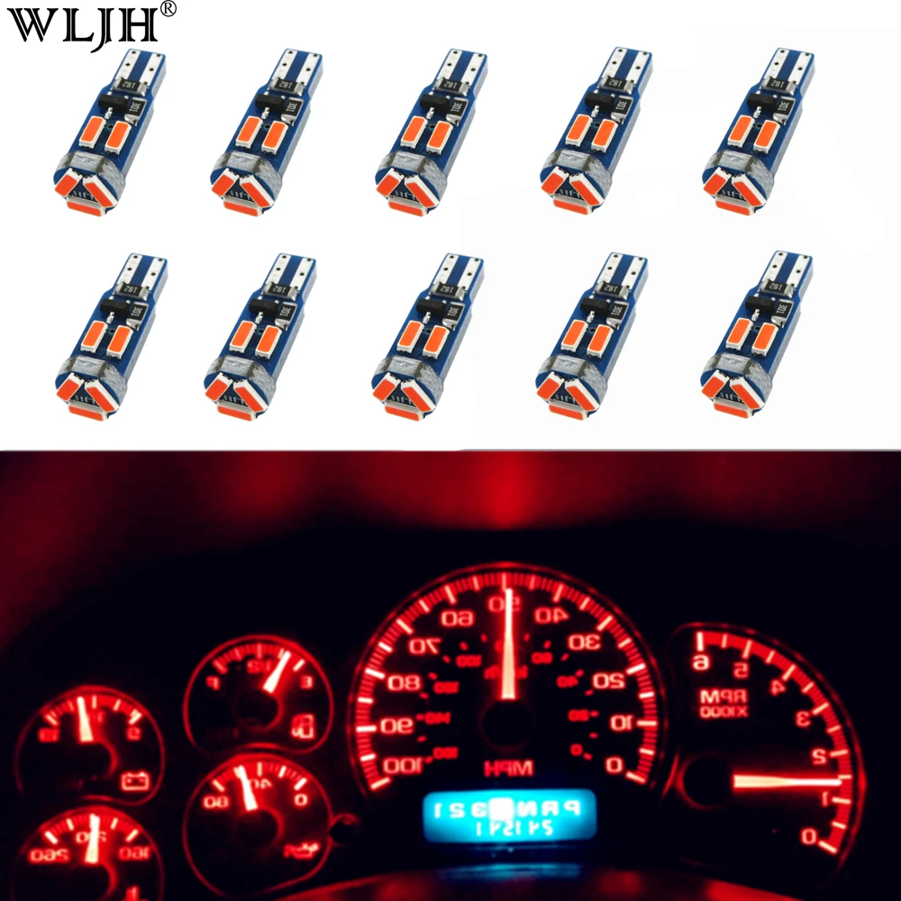 WLJH 10x ярких T5 светодиодный 17 37 73 74 286 2721 7 4014SMD автомобиль приборной панели Датчик