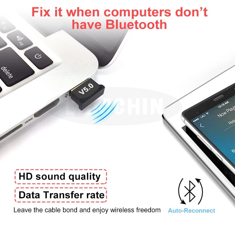 Bluetooth USB адаптер Aux аудио Bluetooth Dongle 5,0 Bluetooth передатчик приемник для компьютера ПК ноутбук беспроводной USB адаптер