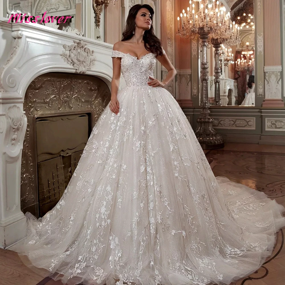 Длинное платье со шлейфом Vestido De Noiva, винтажное кружевное ТРАПЕЦИЕВИДНОЕ свадебное платье невесты, новинка, пикантное свадебное платье с вырезом лодочкой, Robe de mariee