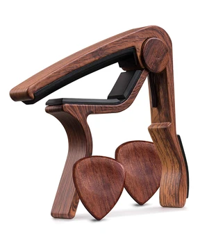 

HOT-Guitar Capo REAL WOOD PICKS INCLUDED (2) Set for Acoustic Guitar, Electric Guitar Quick Change for Easy Transpose