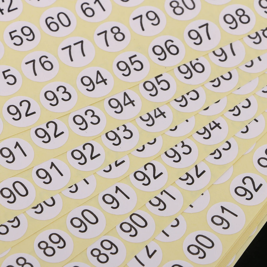 15 Sheets Round Sticky 1 to 102 Numbers Stickers, Self Adhesive Small Garment Numbered Labels, for Home & Office Use