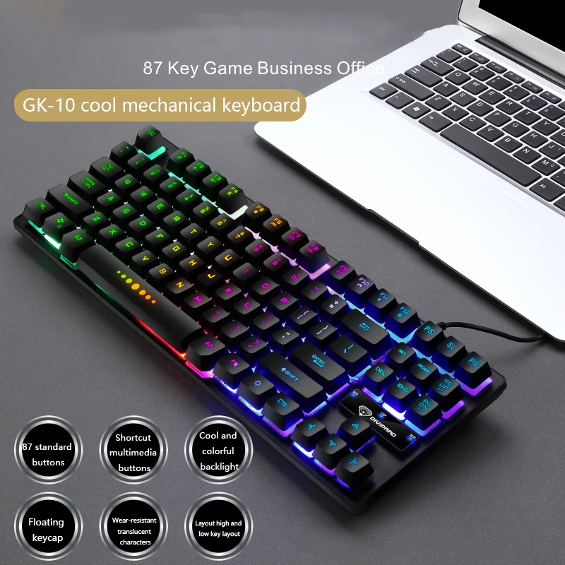 Игровая Клавиатура Teclado Gamer игровая механическая 87Key цветная с подсветкой