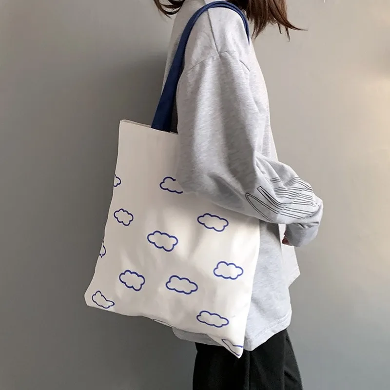 

New Women's Bag Canvas Bag Shoulder Bag Students Casual Large Capacity Portable Environmental Protection Bag