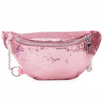 

2019 Summer Women Bum Bag Fanny Pack Festival Money Wallet Travel Holiday Waist Belt Pouch Shiny for Ladies Evening Parties