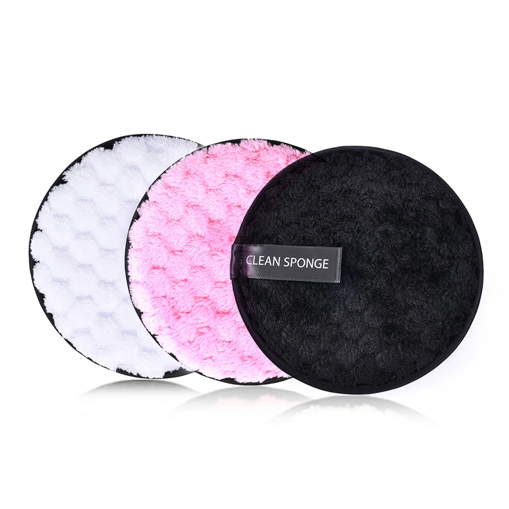 1 Pcs Reusable Makeup Remover Pads Pineapple Striped Puff Cotton Wipes Microfiber Make Up Removal Sponge Cotton Cleaning Tool