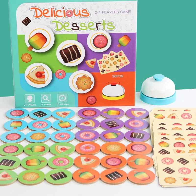 Baby Puzzle Toy Delicious Desserts Pairing Battle Game Family Parent-Child Interactive Toys Table Game Reaction Speed Training 4