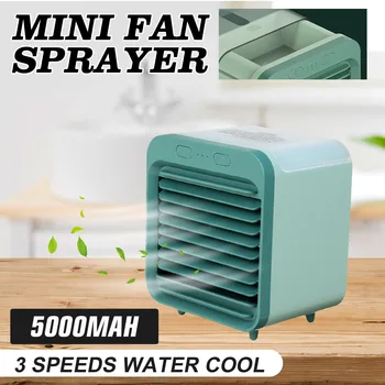 

Becornce Mini Portable Air Conditioner Humidifier Desktop Cooling Fan Air Cooler Black Fan For Home Office Outdoor Camping