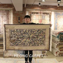 YILONG 3'x5' персидский шелковый ковер цветочный ручной работы vantage изысканные турецкие шелковые коврики(ZQG215A