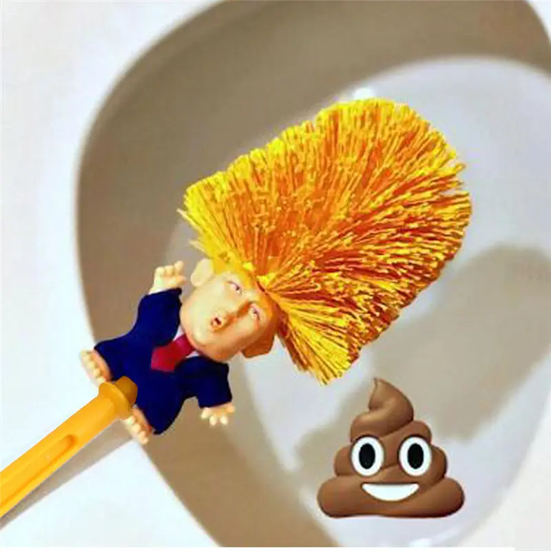 Пластиковый Забавный Дональд Трамп Набор ершиков для туалета Wc чистящие кисти для макияжа База для ванной средства для чистки туалетов подставка аксессуар