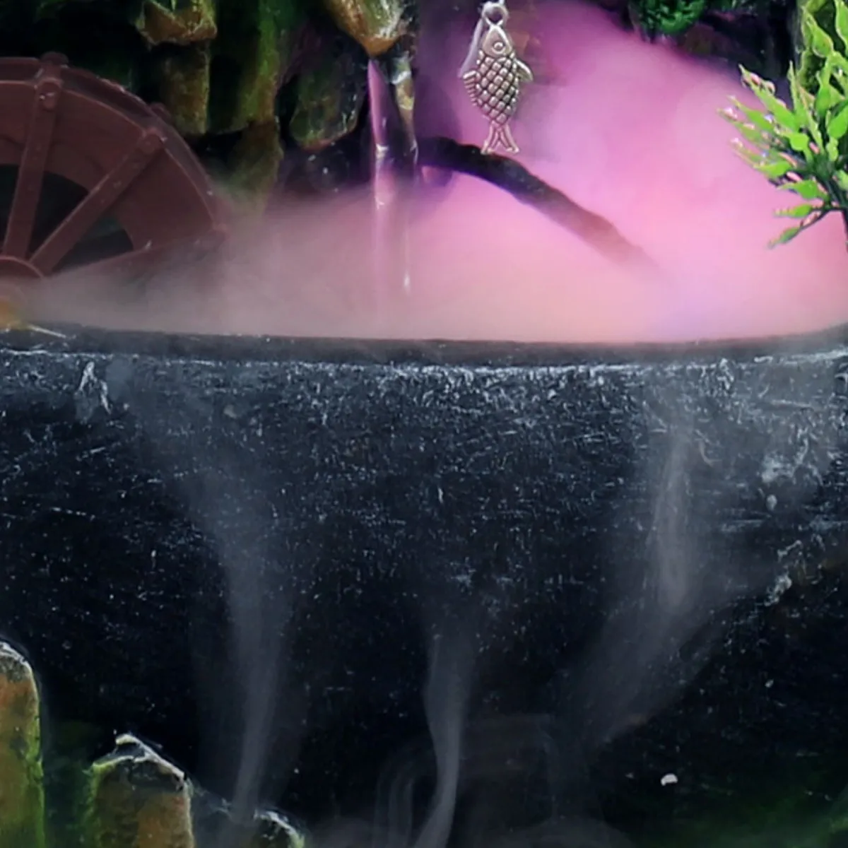 Светодиодный Водопад статуя Крытый резиновая имитация Рокери настольный фонтан геомантическая медитация микро пейзаж домашний садовый декор
