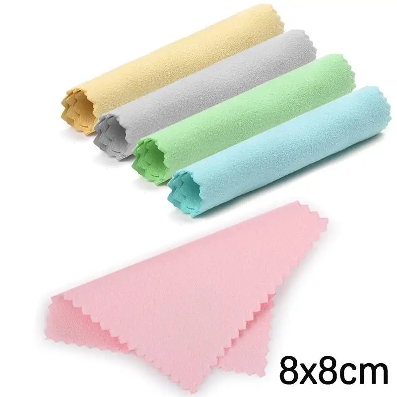 10pcs 50pcs 8x8cm Sterling Silver Color Cleaning Cloth Polishing Cloth Soft  Clean Wipe Wiping Cloth Of